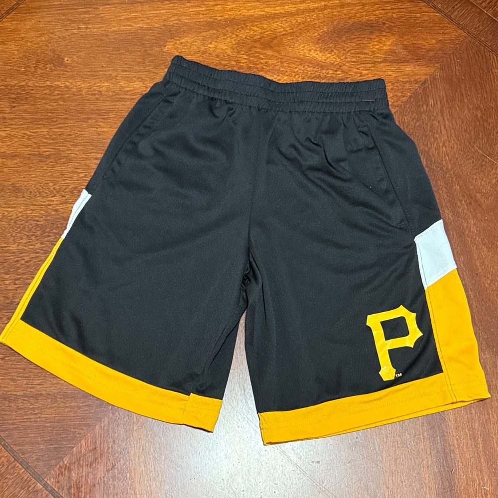 Kids Black and Gold Athletic Shorts